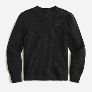 Jcrew Brushed rib puff-sleeve crewneck  sweater Item BM321 small